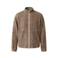 DIMC Leopard Print Double Pull-head Knitted Versatile Jacket