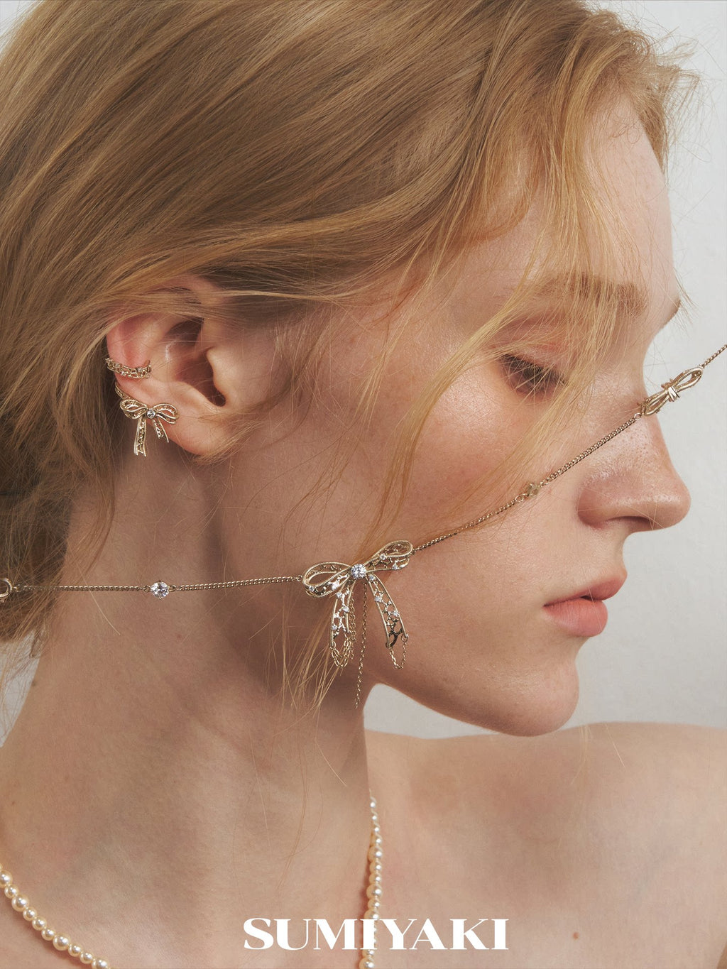SUMIYAKI Lace Bow Ear Cuffs
