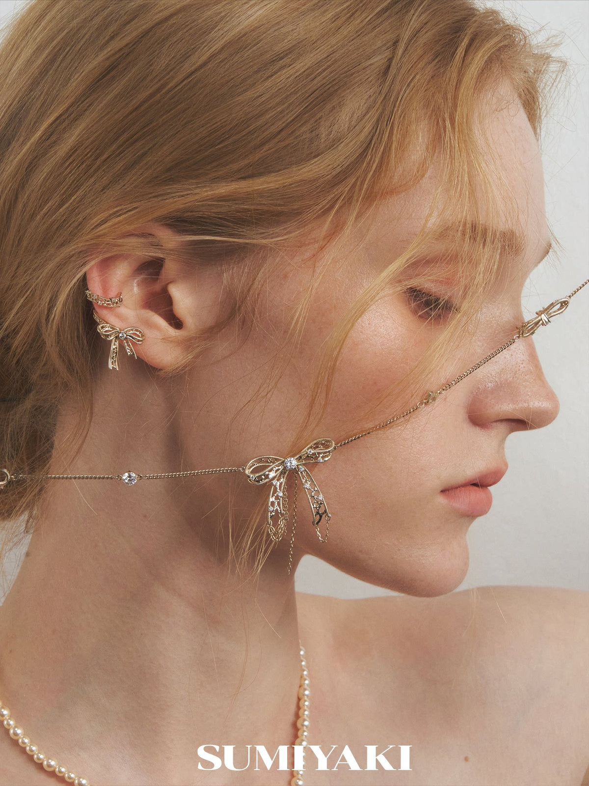 SUMIYAKI Lace Bow Ear Cuffs