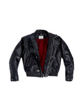 HAS2SONS 25FW Patchwork Leather Jacket with Thick Mink Fur Contrast Lining