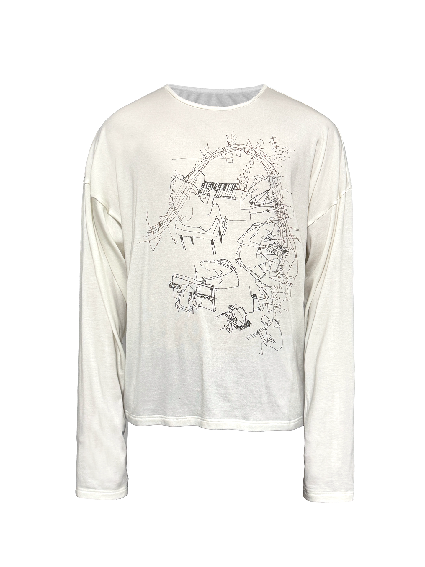 JCAESAR Piano Music Print Long Sleeve