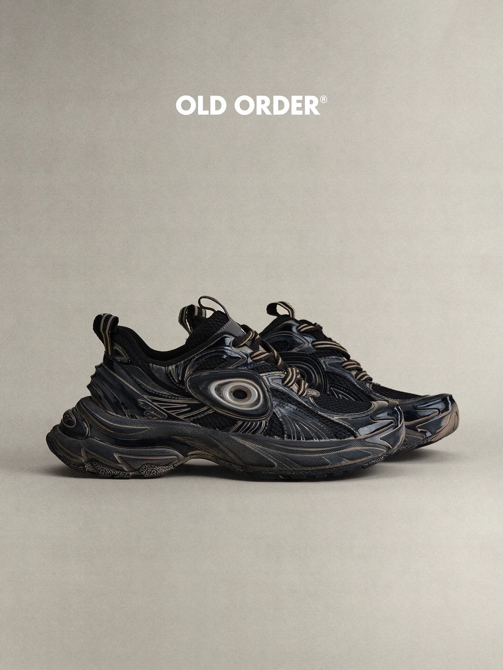 OLD ORDER Distressed Leather Platform Chunky Sneaker