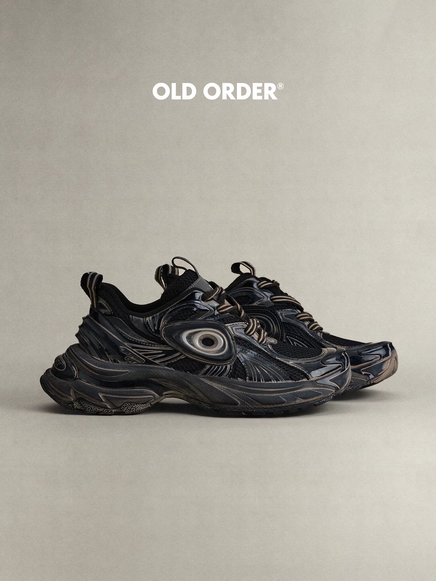 OLD ORDER Distressed Leather Platform Chunky Sneaker
