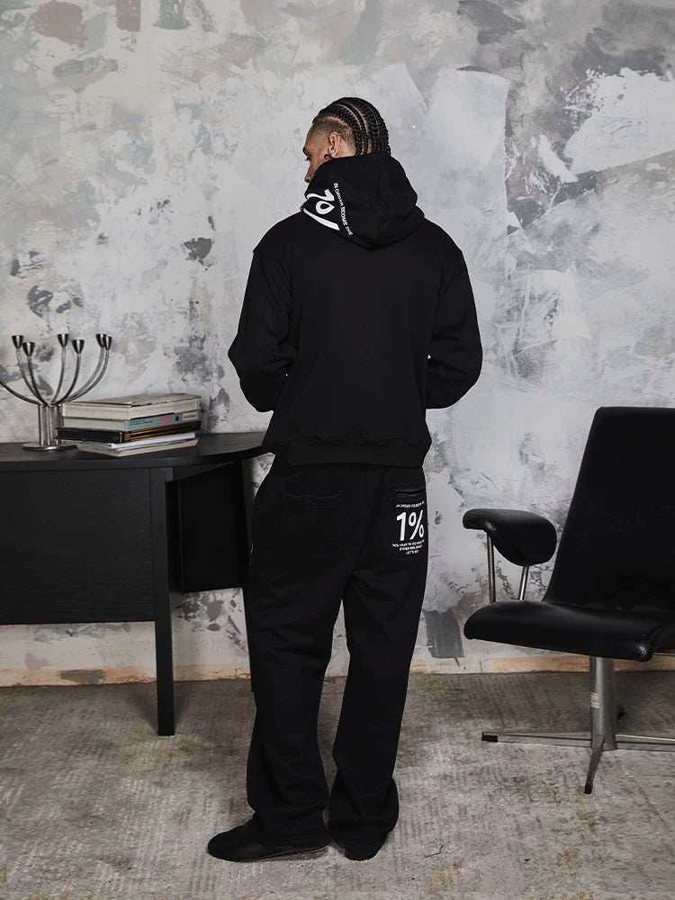 WebSurfGorup Foam Print Fleece-Lined Loose Fit Hoodie
