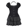 SagiDolls Dark Halter Top with Layered Cake Skirt Two-Piece Dress
