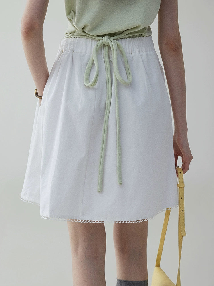 VOOE Semi-elastic Pleated Age-reducing Versatile A-shaped Skirt