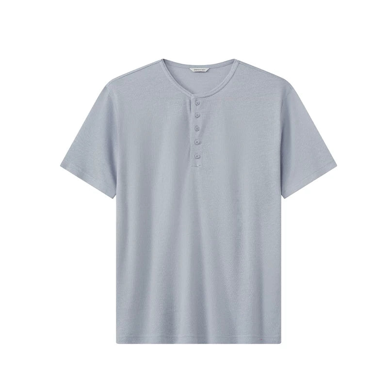 LIMPIDOCULUS Tencel Linen Blend Breathable Drop-Shoulder Tee