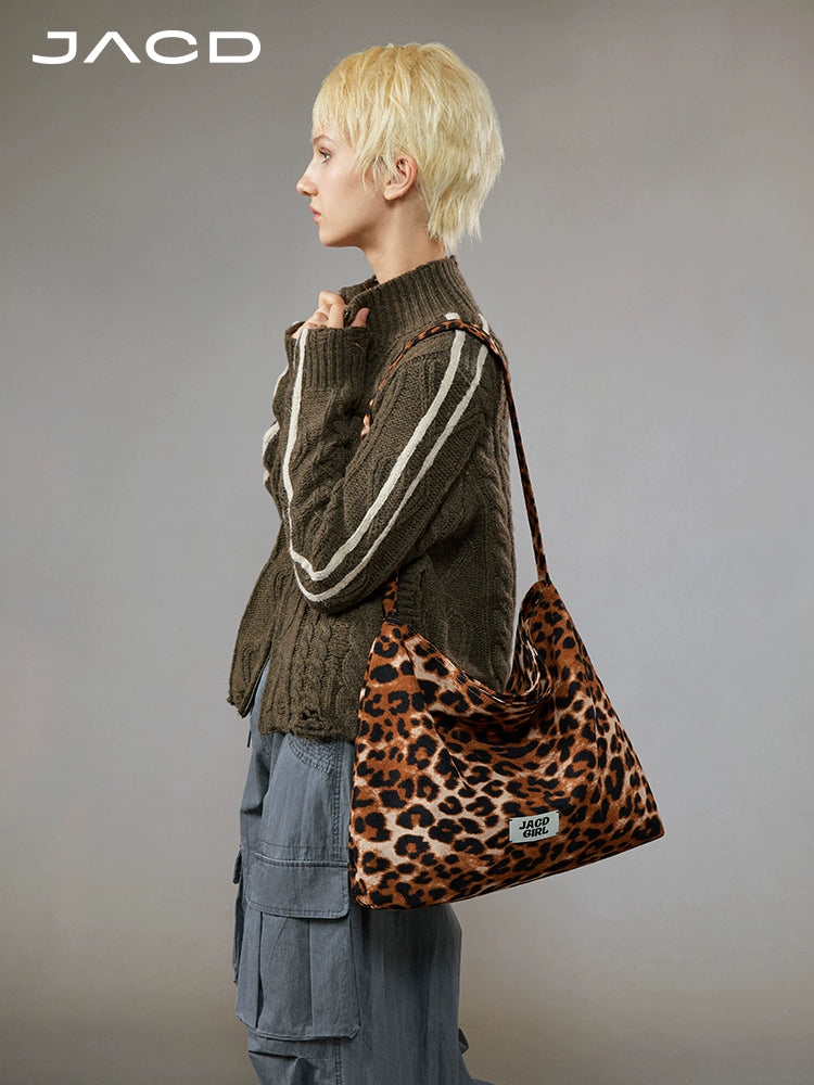 JACD Slack Large Capacity Leopard Print Bag