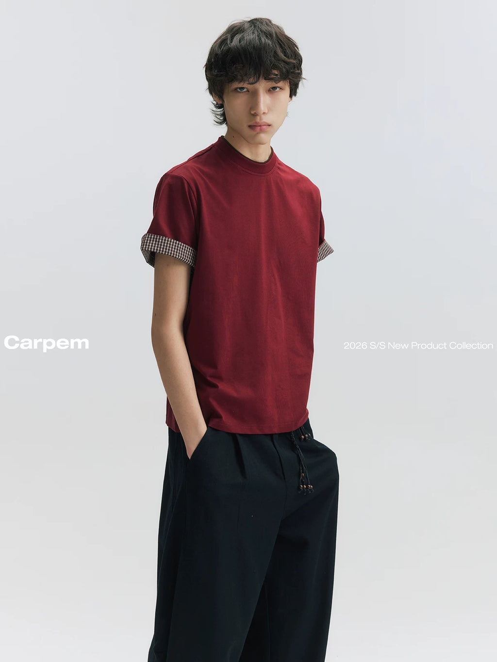 CARPEM Cool-Touch Checkered Patchwork Oversized Tee