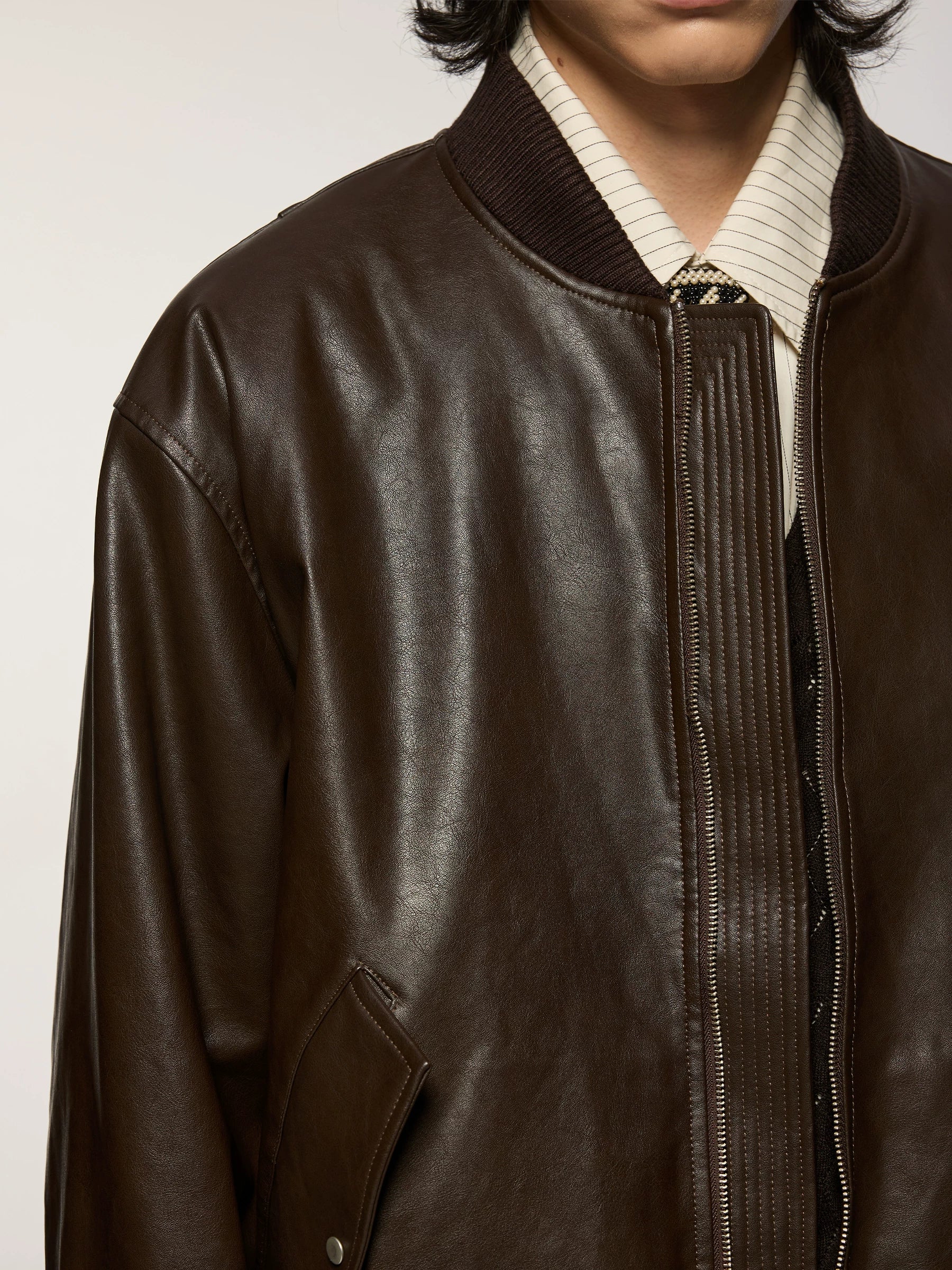 Azure Lisseur Vintage Leather Jacket