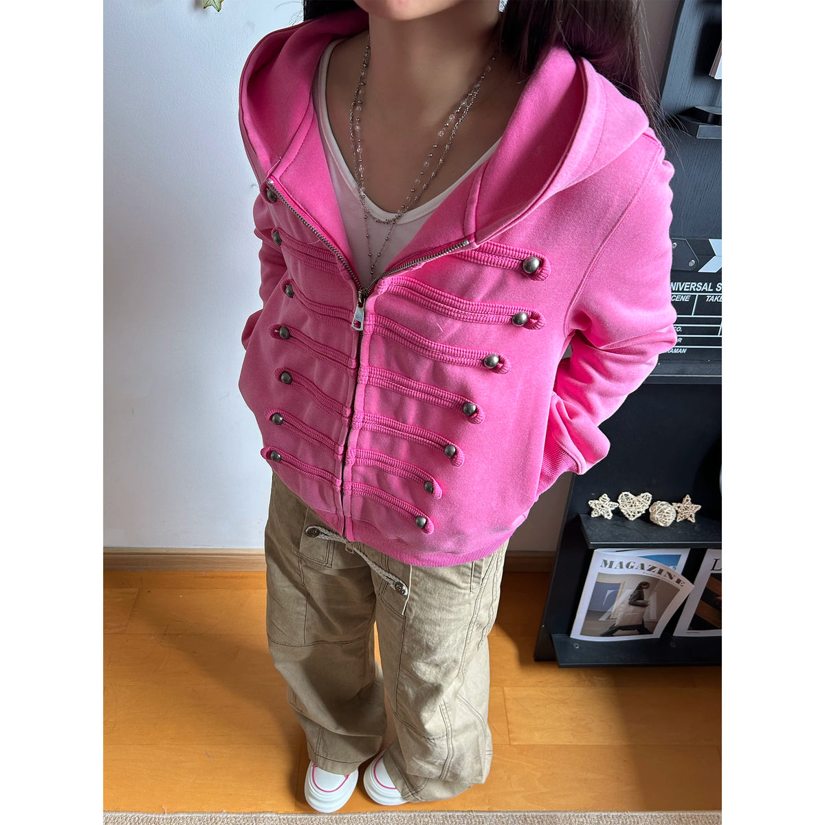 KISMETS Palace-Style Cropped Hooded Sweatshirt