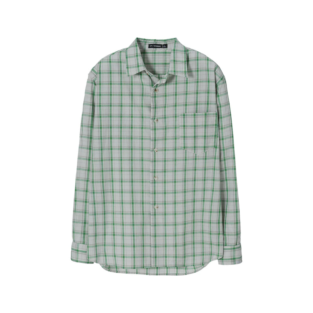 Unvesno Checkered Spread-Collar Pocket Shirt
