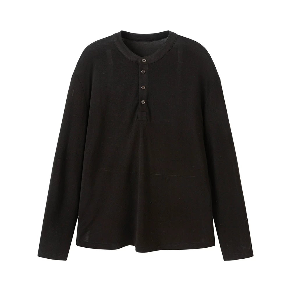 AzureLisseur Wool Henry Neck Sweater