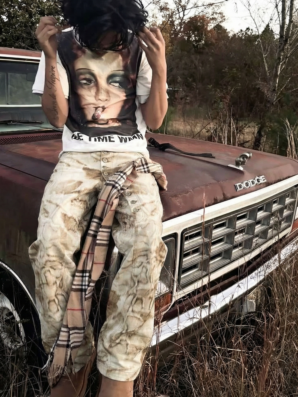 YBSSTREETMARKET Vintage Desert Snake Wide Leg Pants