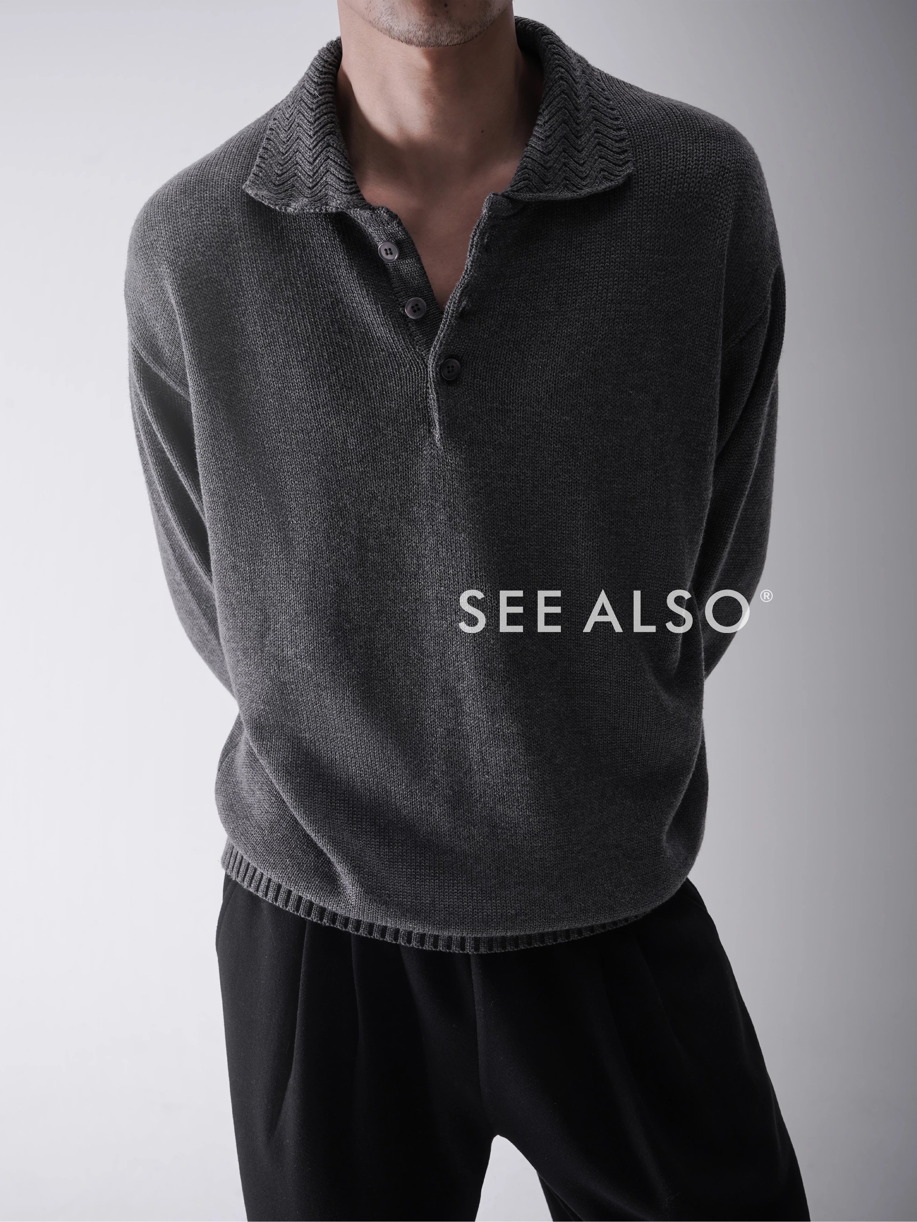 SEE ALSO Casual Thermal Threaded Polo Sweater