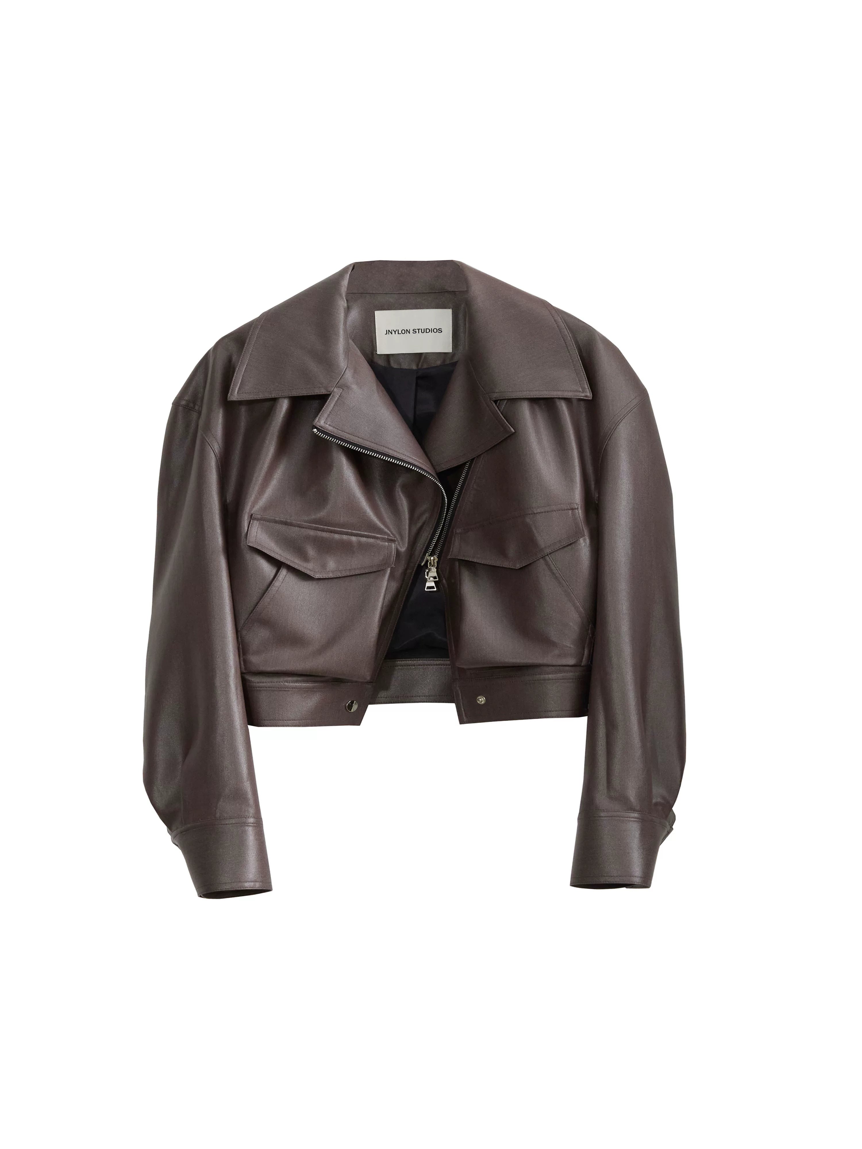 Jnylon Vintage Loose PU Leather Jacket