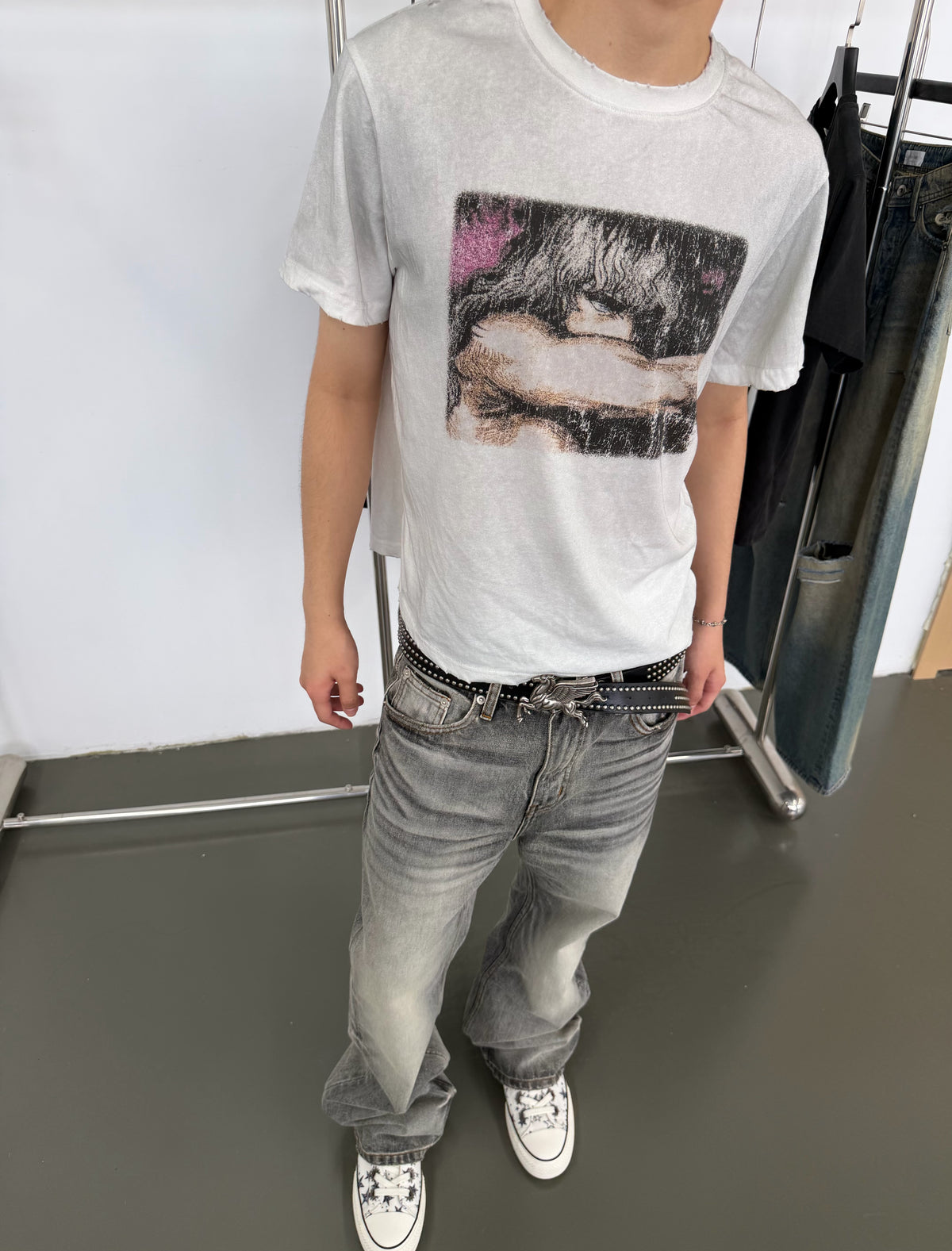 HIGH TABLE Griffith Portrait Distressed Oversized Tee