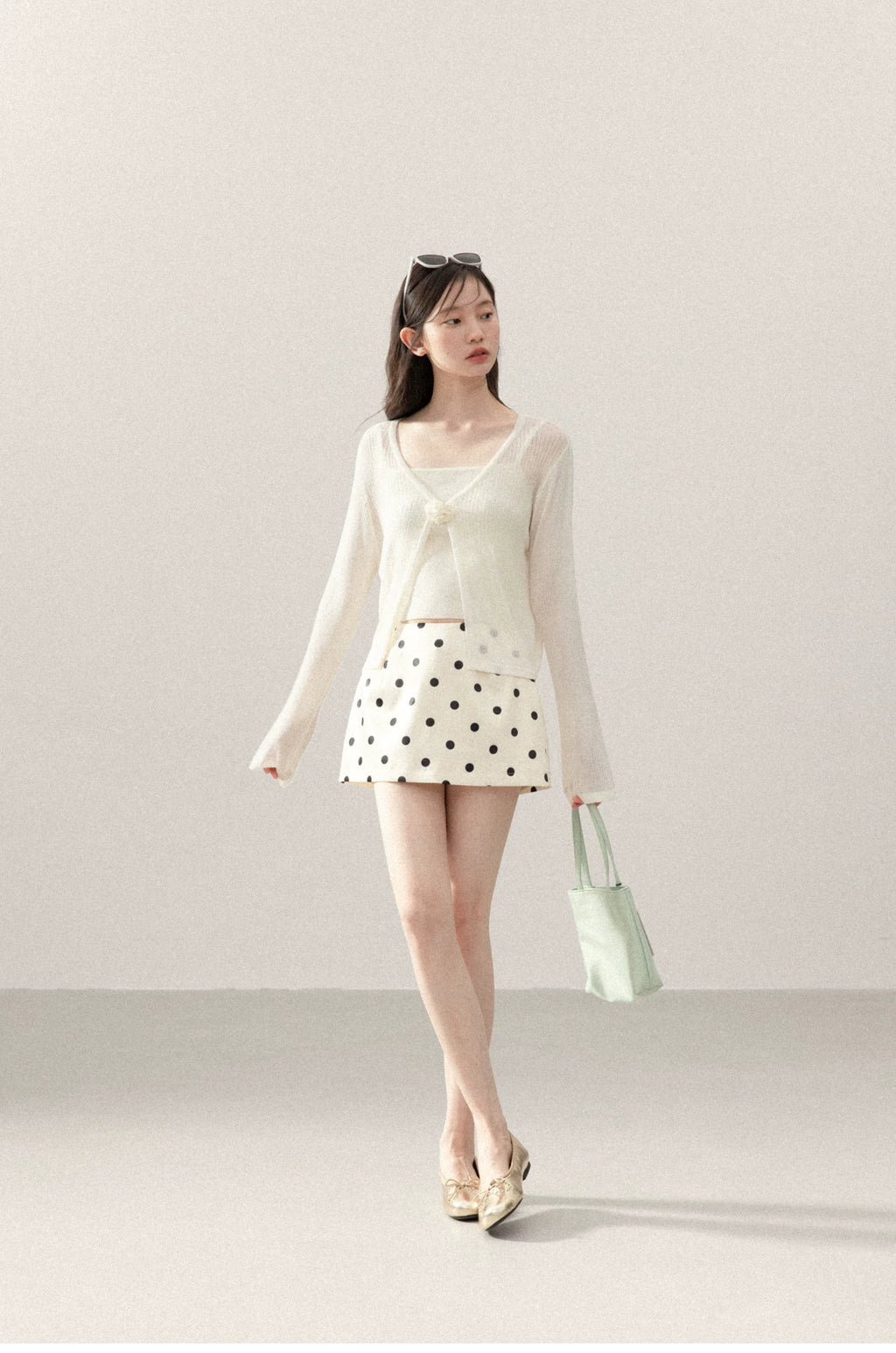 Cantonstory Cardigan with Sling Vest Two-piece Set