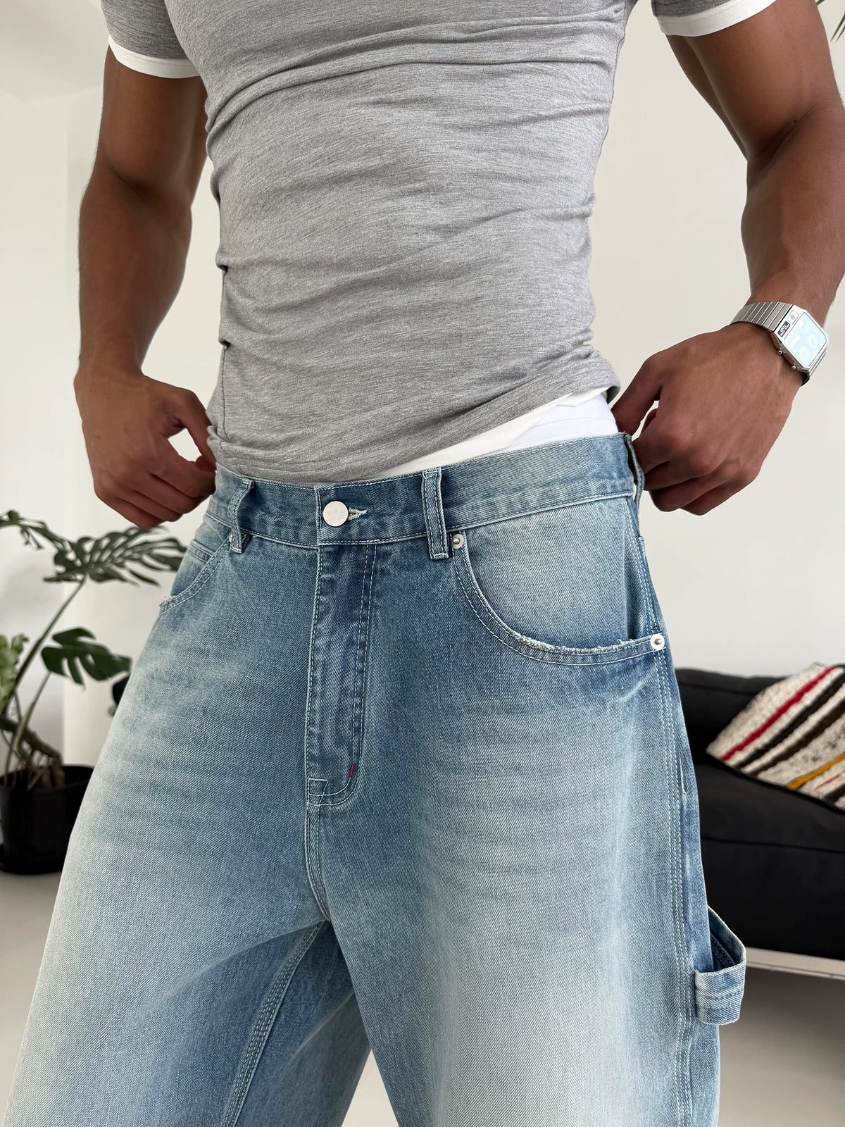 WEAVE High-Waist Relaxed Straight-Leg Jeans