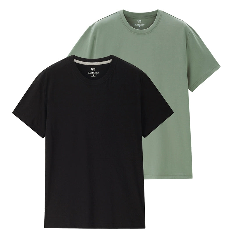 Giordano -Pack Solid Cotton Crew Neck Tee