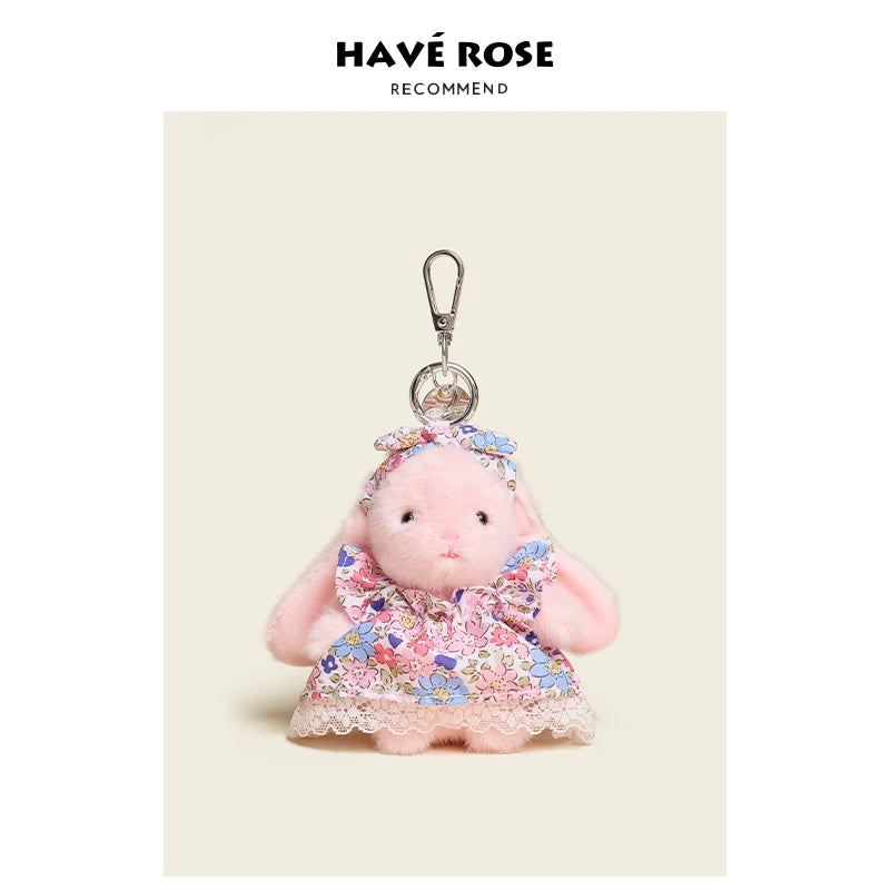 HAVEROSE Plush Rabbit Bag Charm Keychain