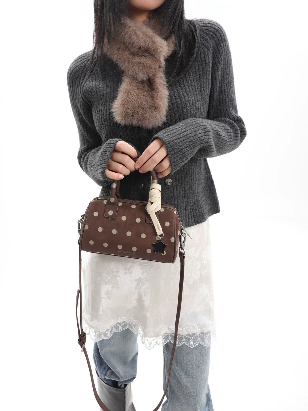 JANDRESS Polka Dot Crossbody Handbag