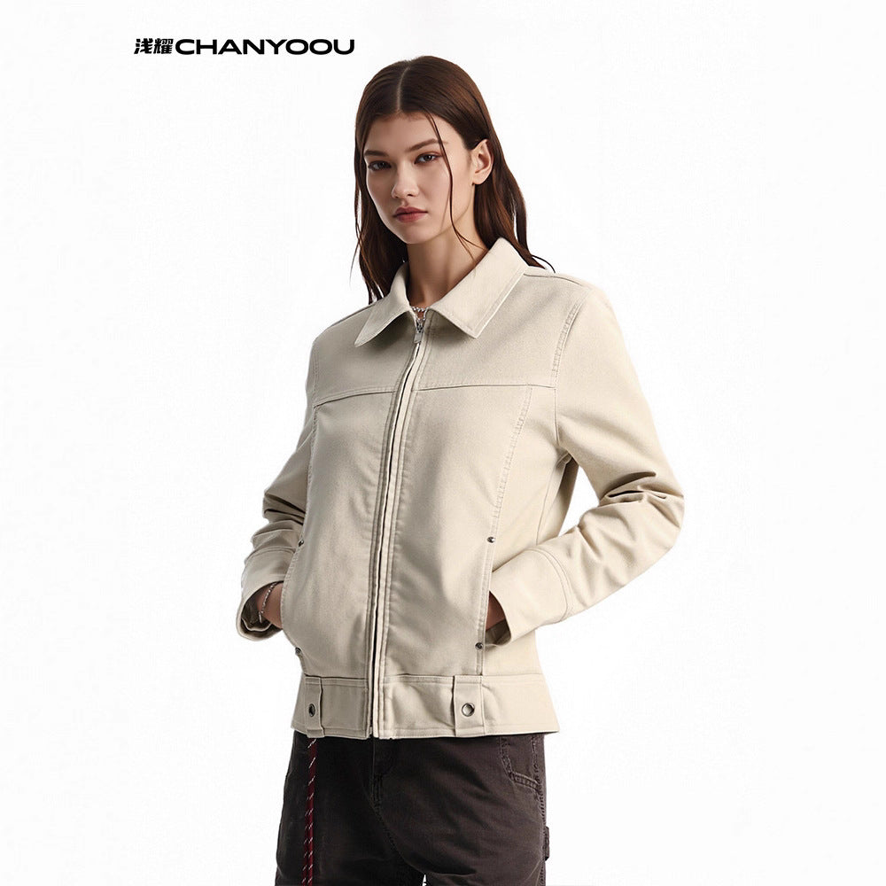 CHANYOOU Retro Short Slim and Thin Lapel Jacket