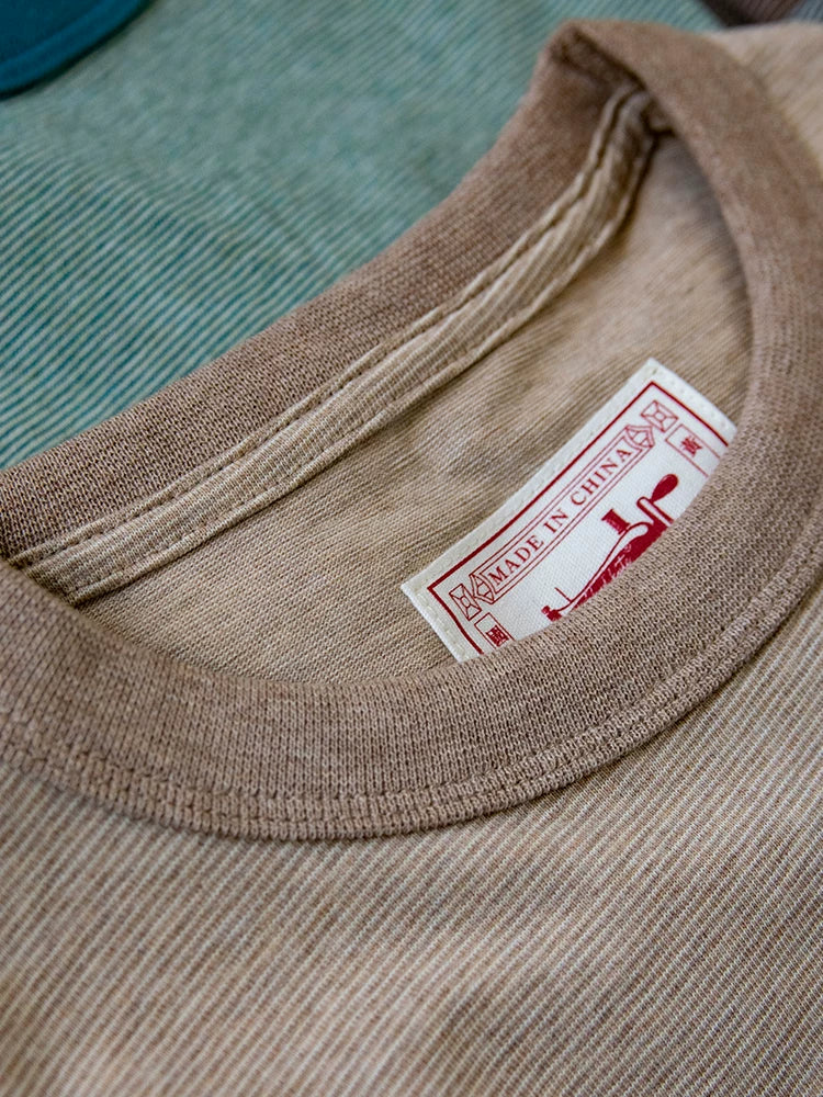 PrintAce Sand Brown Stripe 260g Breathable Oversized Tee