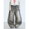 PEOPLESENSE Ink-Splash 100% Cotton Loose Wide-Leg Jeans