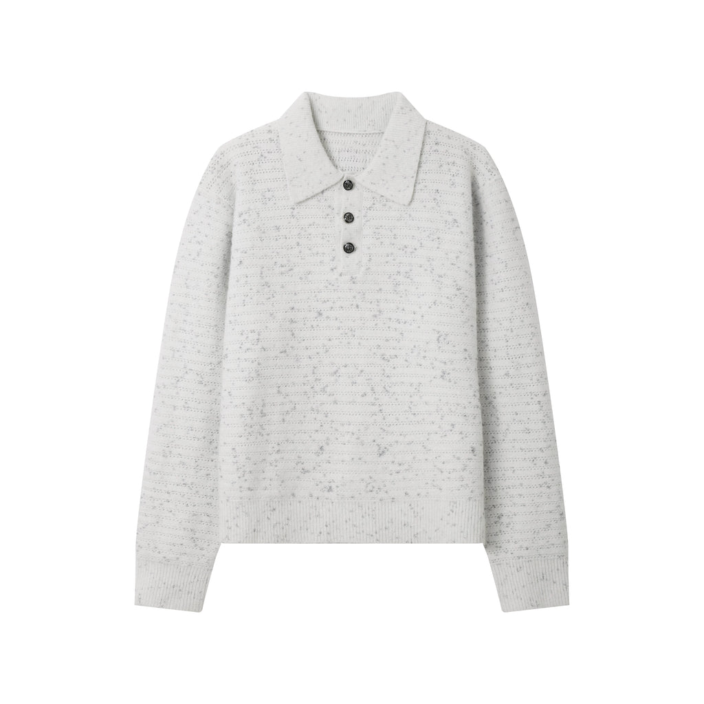 INTERLINKED 500g Warm Loose-Fit Polo Sweater