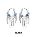 1ST XULIE Ethnic-Inspired Tassel Ear Cuff Hoops