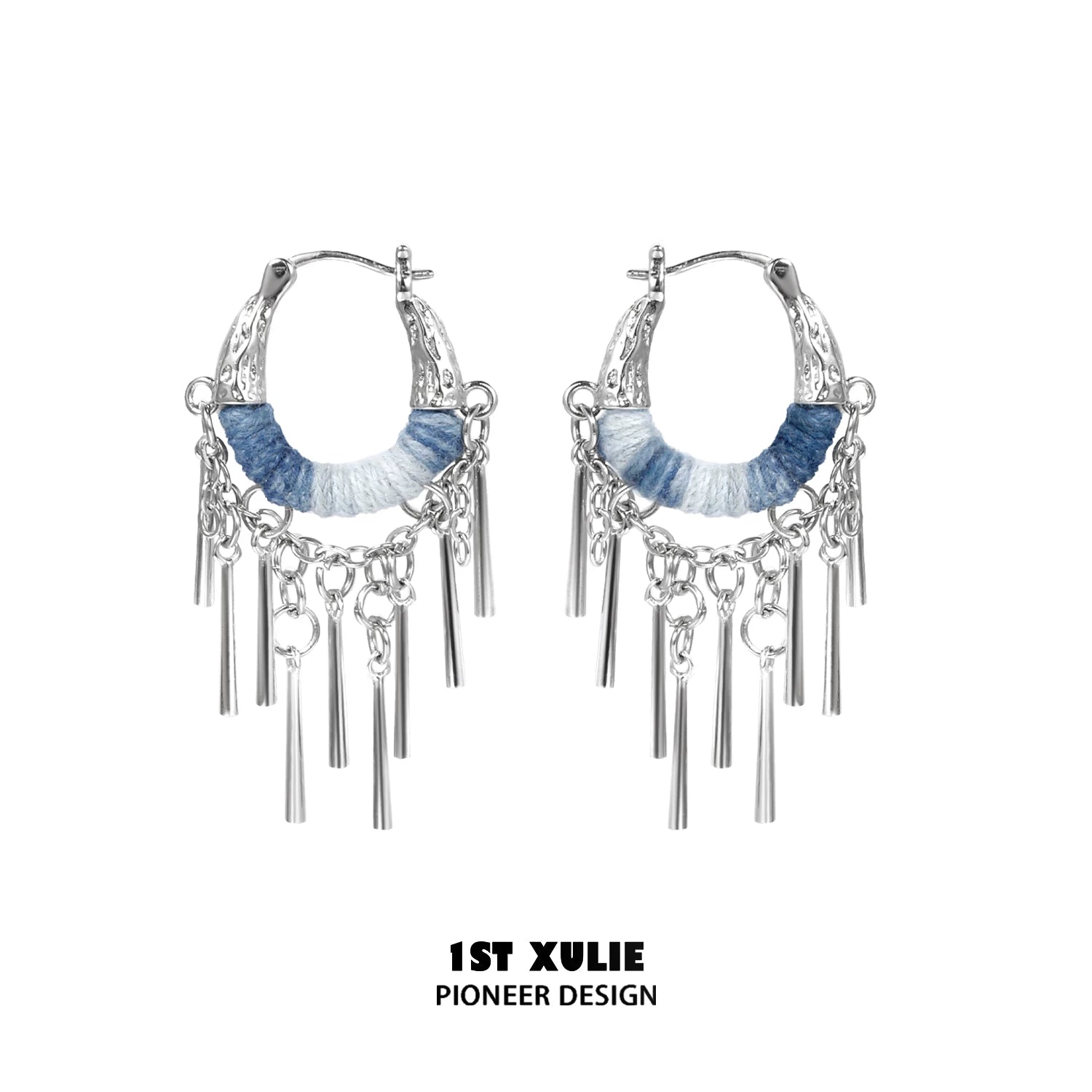 1ST XULIE Ethnic-Inspired Tassel Ear Cuff Hoops