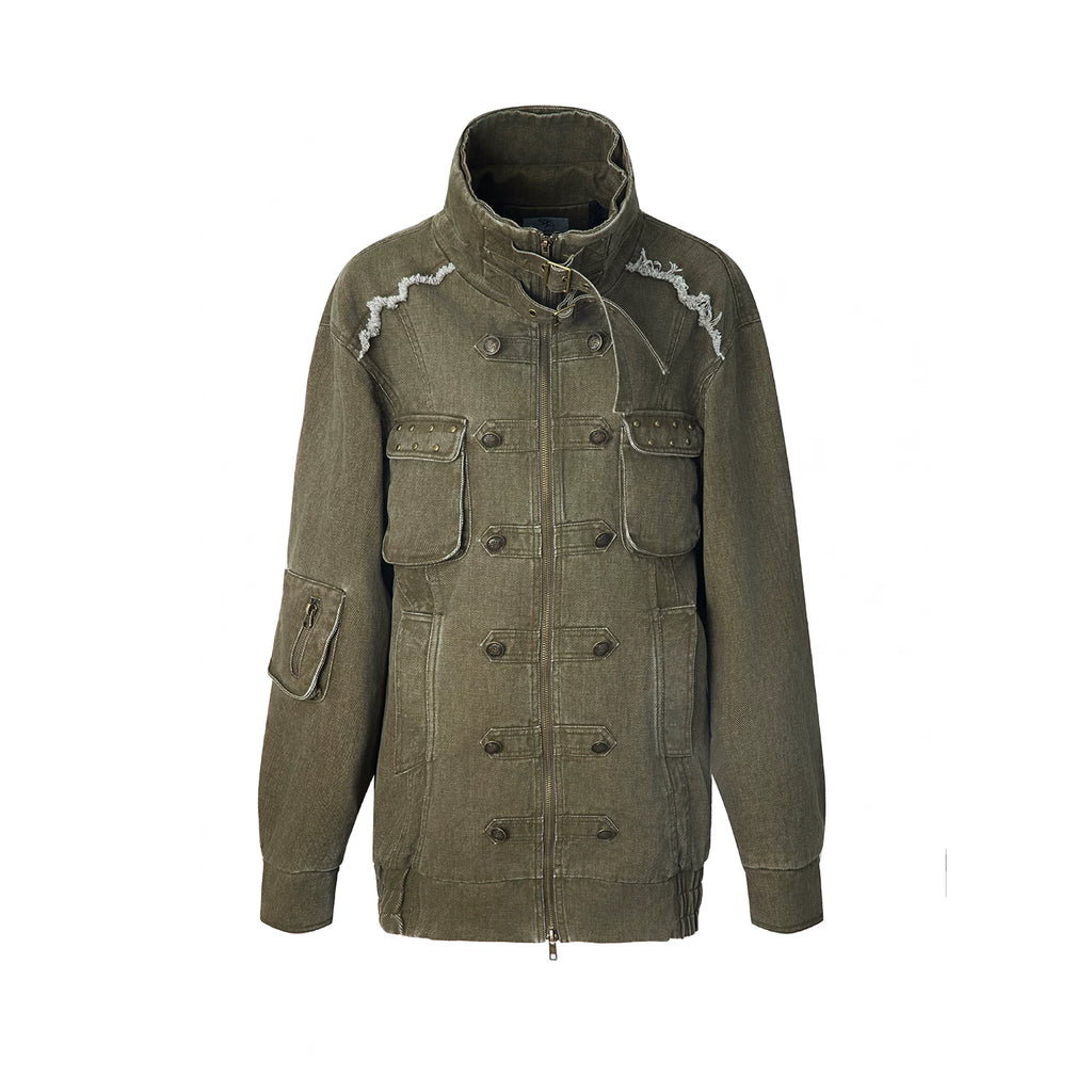 DoublePunch Washed Cotton Quilted Utility Hooded Jacket