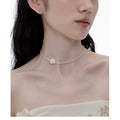 NO SOLUTION Pearl Butterfly Shell Floral Pendant Necklace