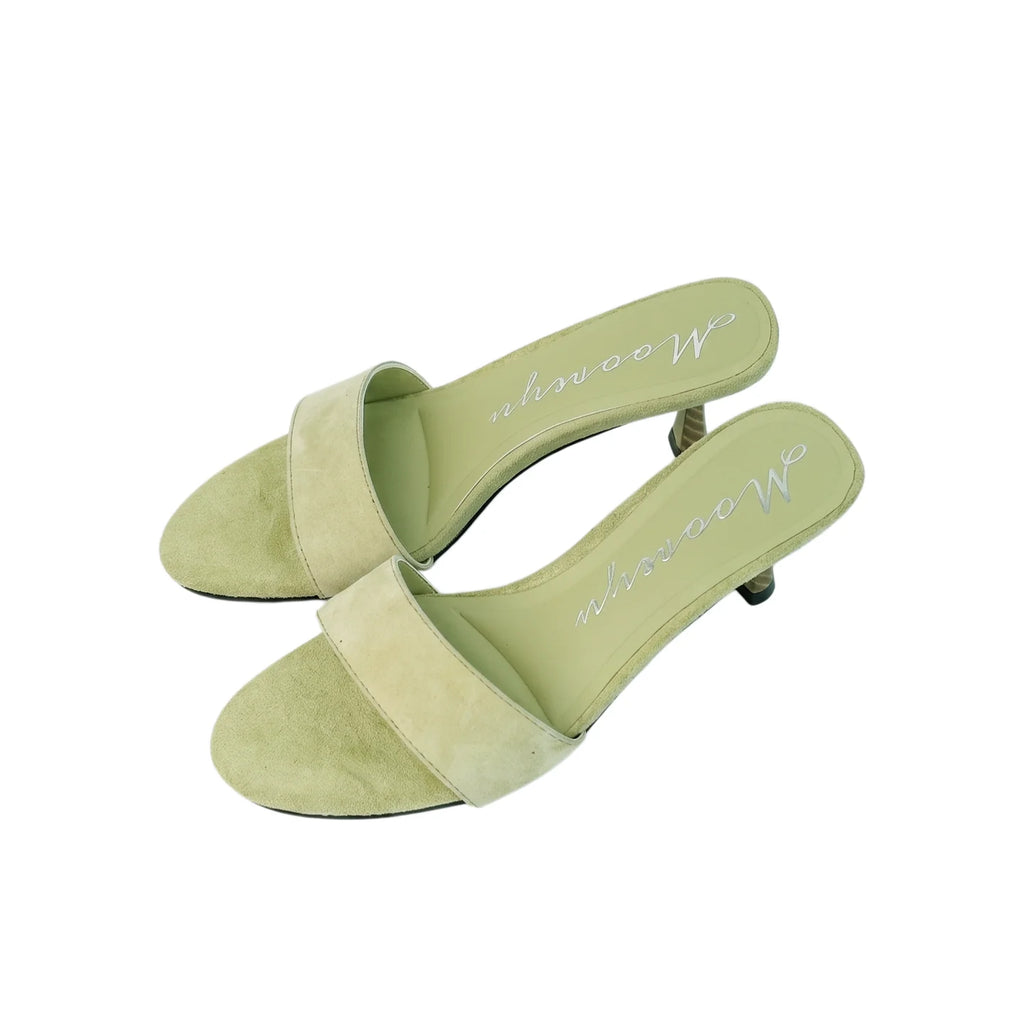Mooreyu Leather Strappy Open-Toe High Heel Sandal
