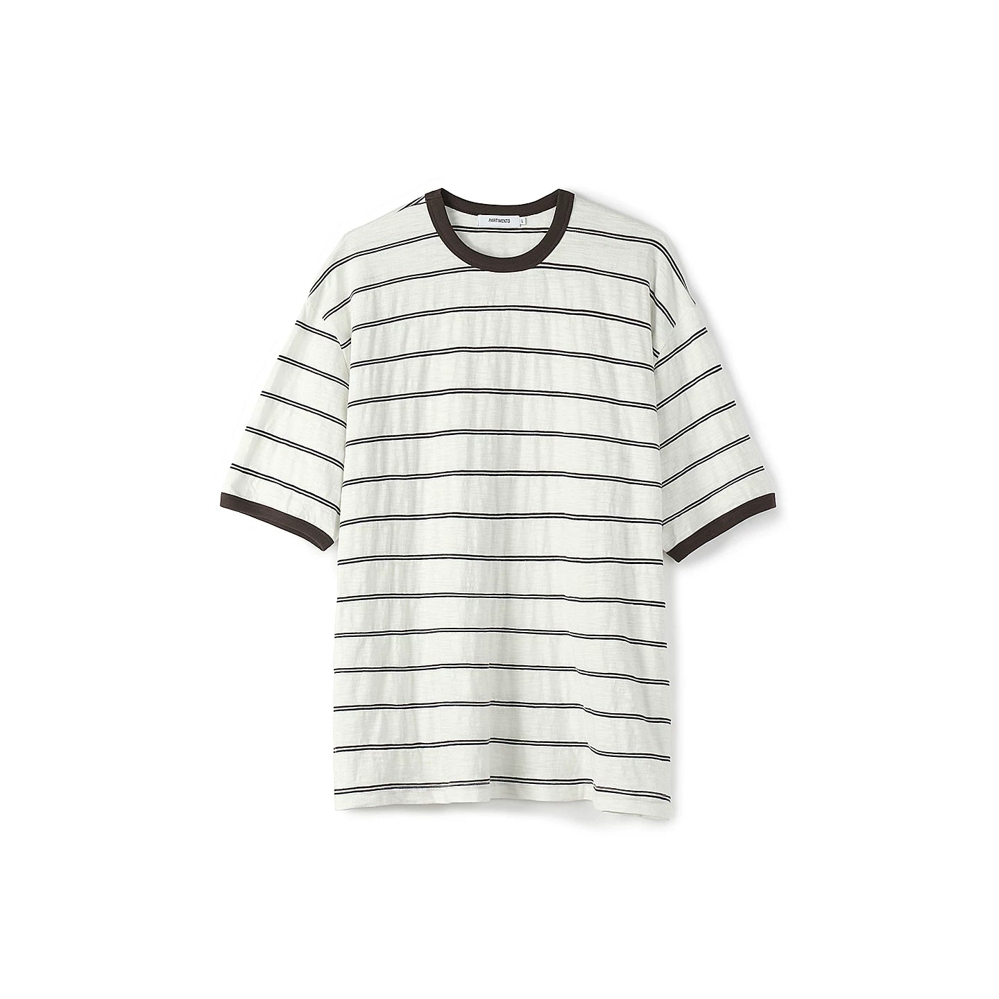 PARTIMENTO Striped Washed Relaxed Drop-Shoulder Tee