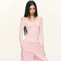 Anna Aneae Neck Slim Long Sleeves