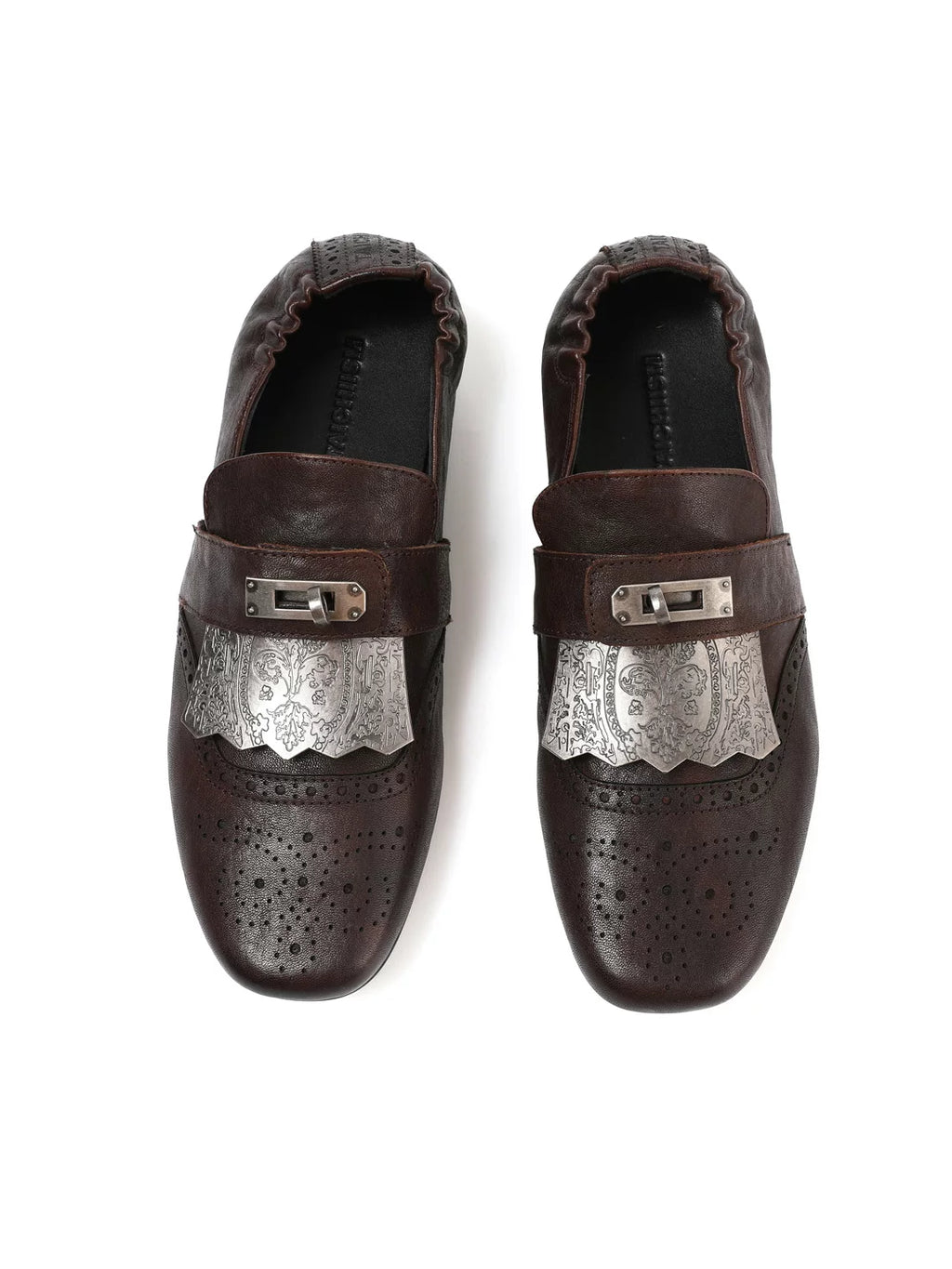 TAICHIISM Metal Embossed Leather Slip-On Mule