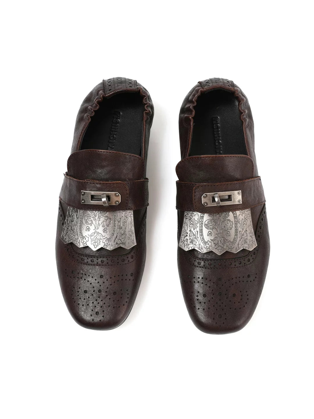 TAICHIISM Metal Embossed Leather Slip-On Mule