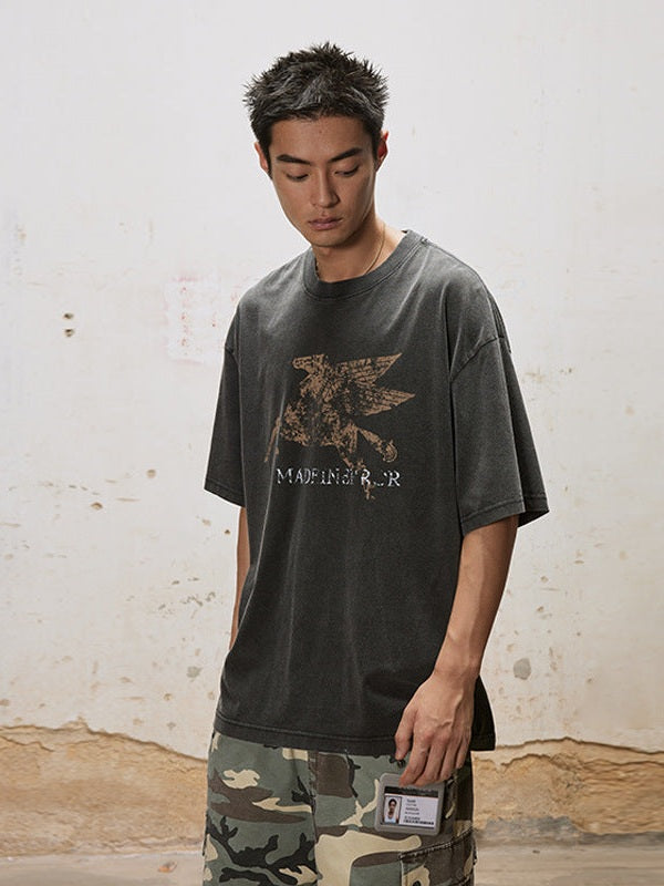 UNF old washed destruction cracking tee