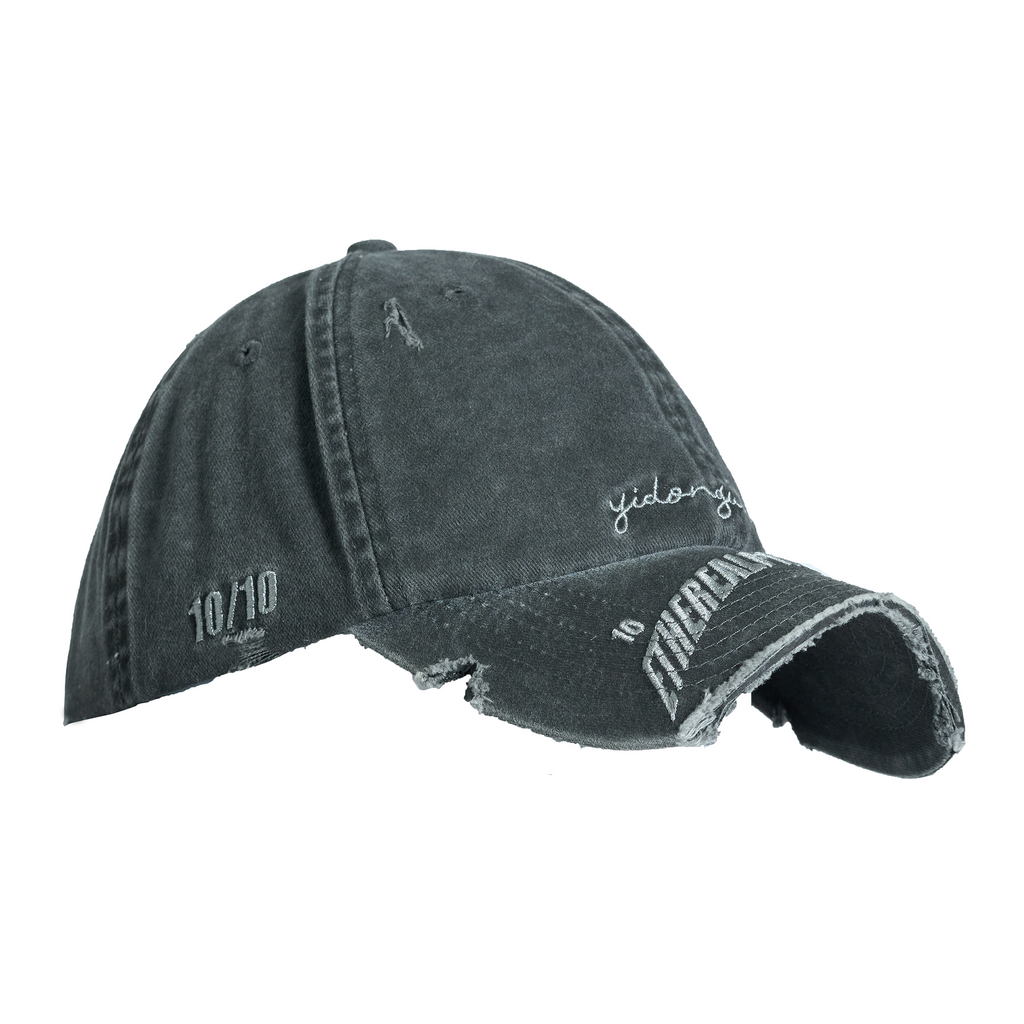 ETHEREAL PRODUCTION Washed Cut Damaged Old Embroidered Cap