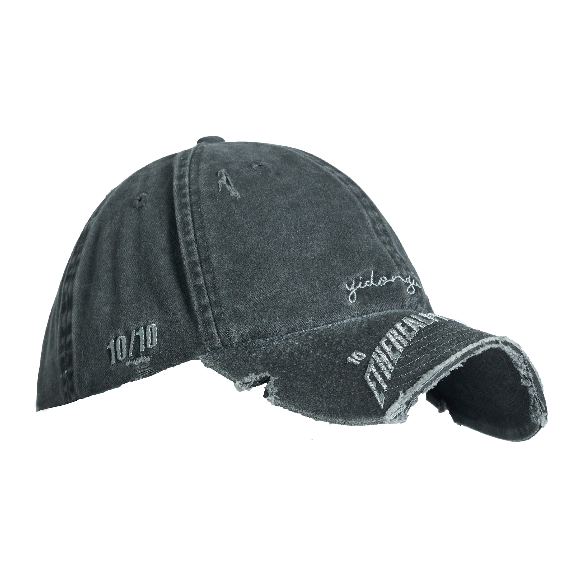 ETHEREAL PRODUCTION Washed Cut Damaged Old Embroidered Cap