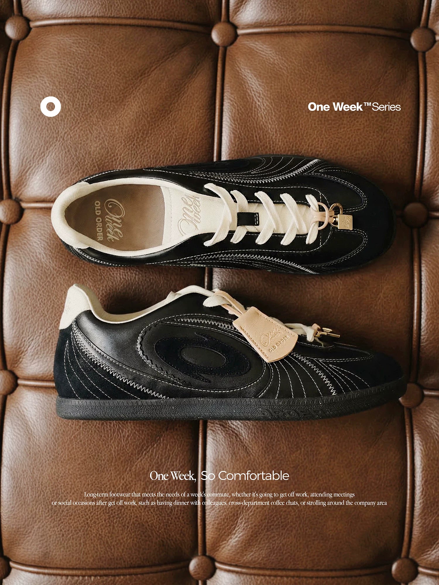 OLD ORDER Leather Lace-Up Retro Trainer