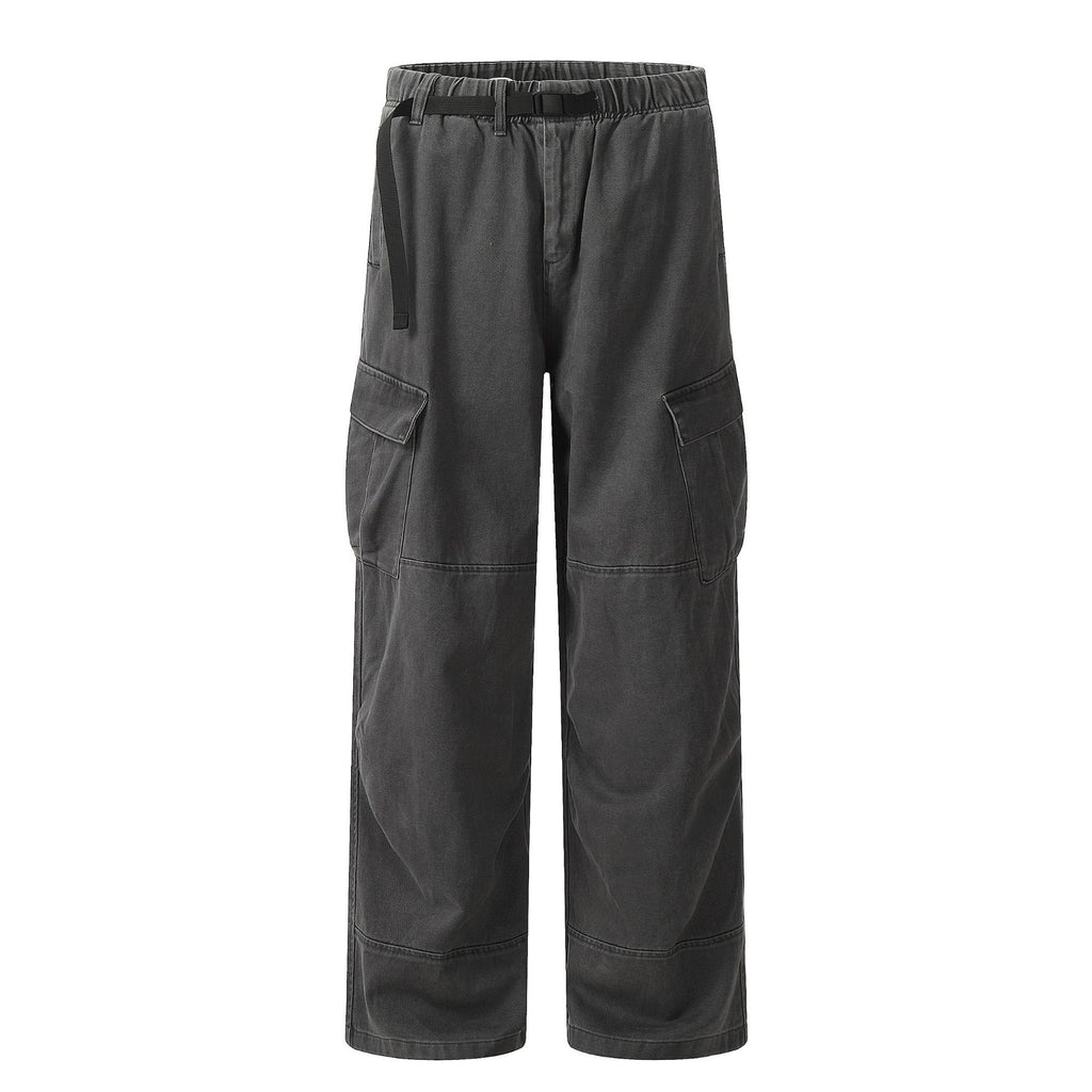 11KN multi-pocket Loose straight wide-leg pants