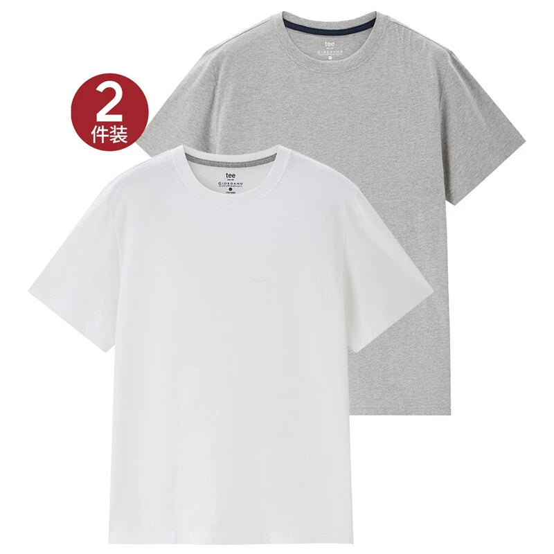 Giordano -Pack Solid Cotton Crew Neck Tee