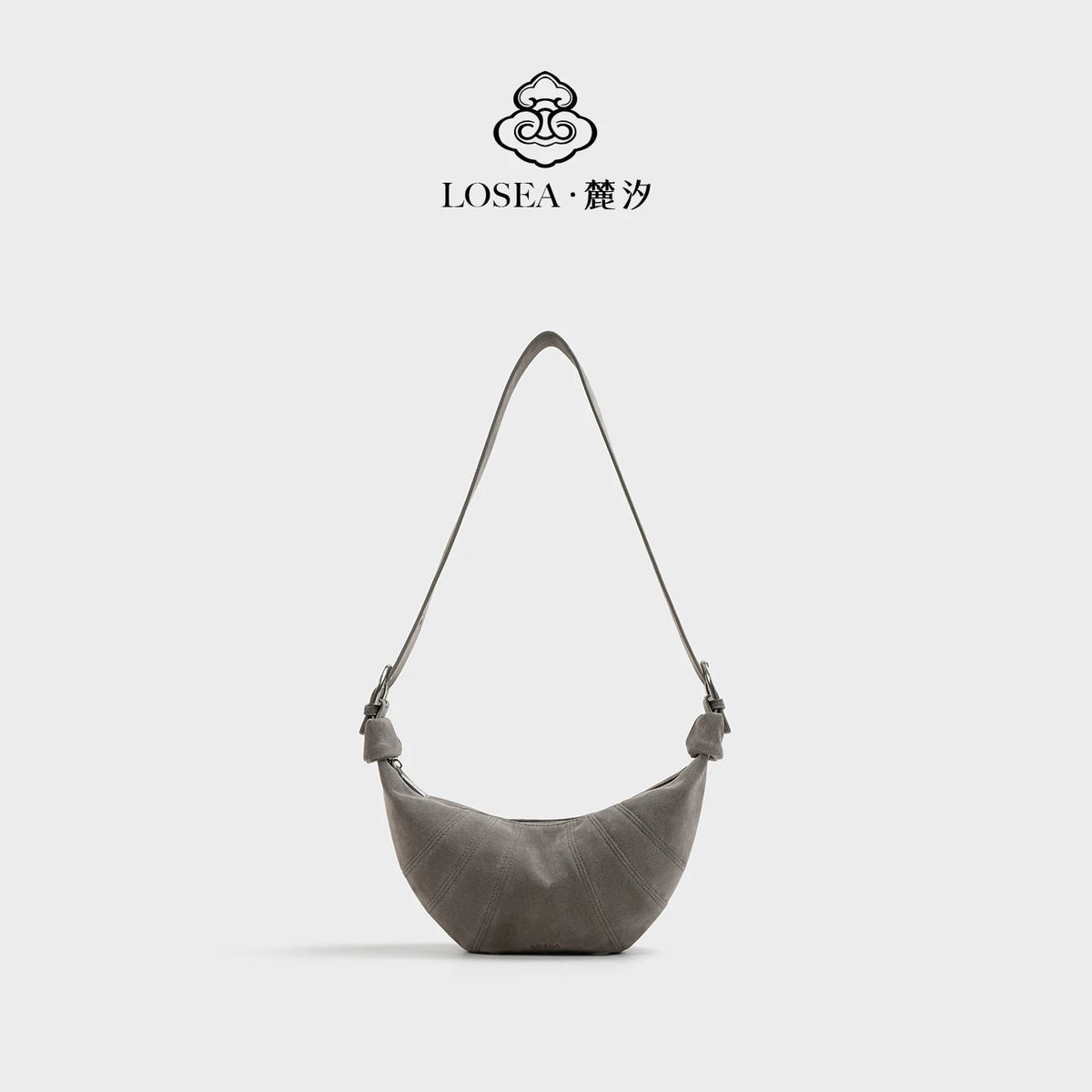 LOSEA Matte Leather Croissant Dumpling Shoulder Crossbody Bag