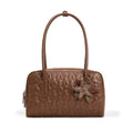 ECODAY Amber Shimmer Faux Leather Zip-Top Underarm Bag