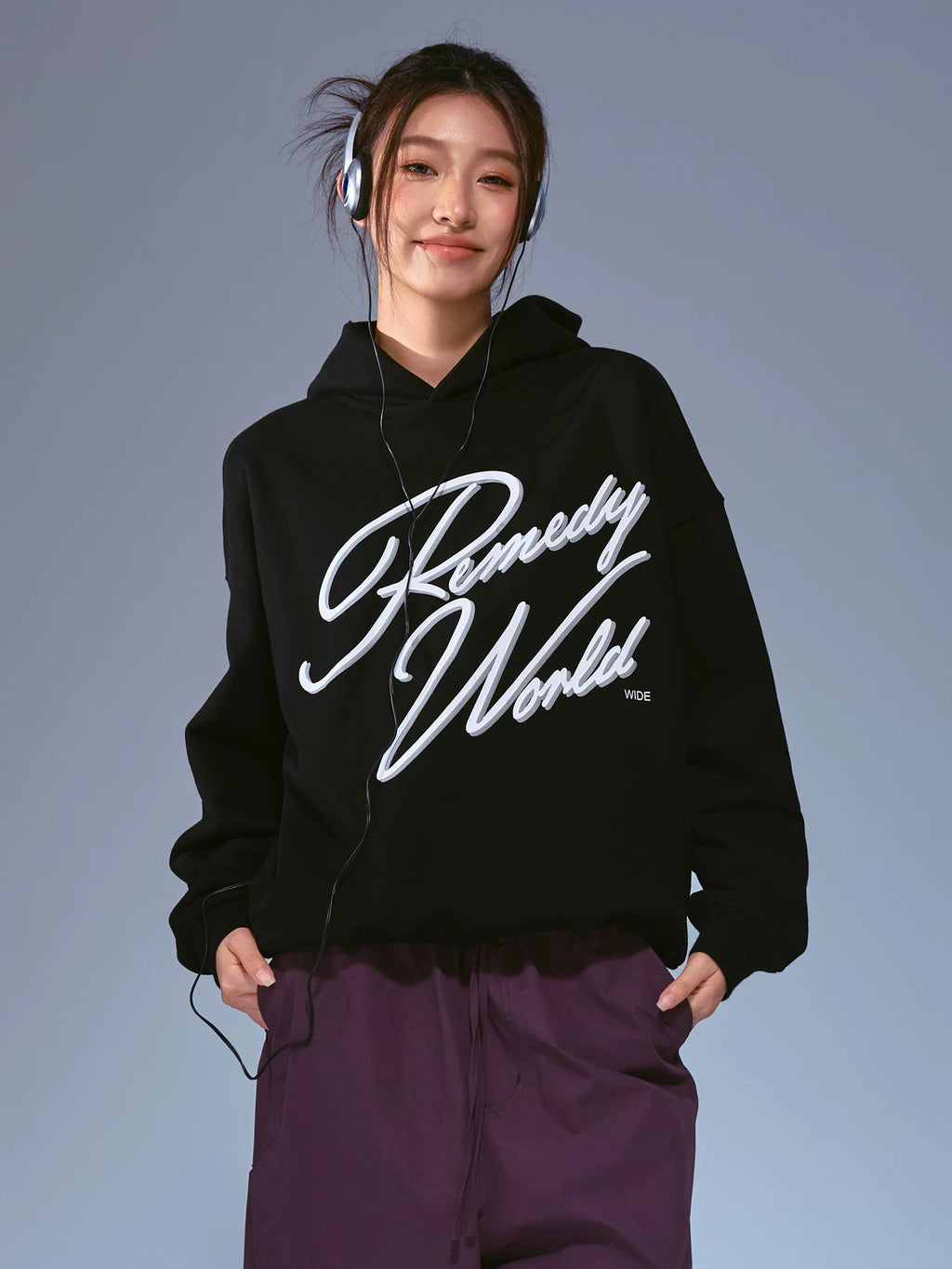 Remedy Vintage Alphabet Handwritten Print Hooded Sweater