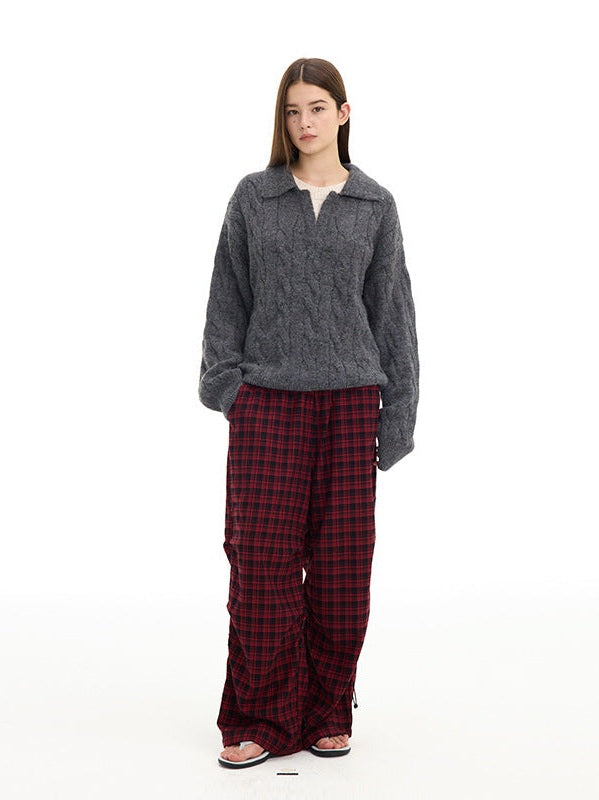 UNF Loose Cashmere Comfortable Soft Waxy Fake Two-piece Knitted Sweater
