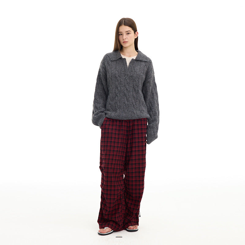 UNF Cashmere Comfortable Soft Waxy Fake Two-piece Knitted Sweater